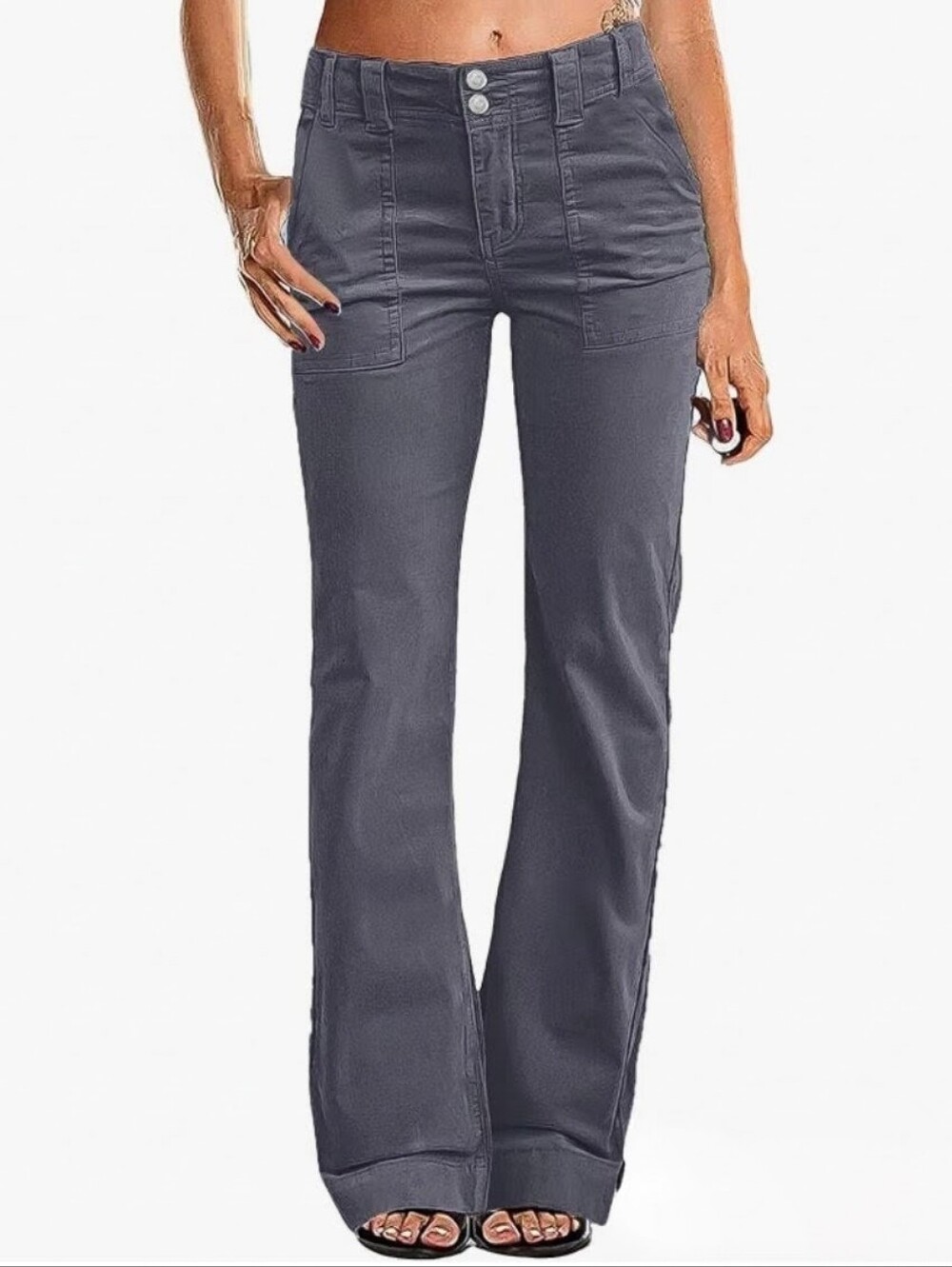 Flamingals Wide Leg Mid Waist Dress Flare Straight Pants NWT Small